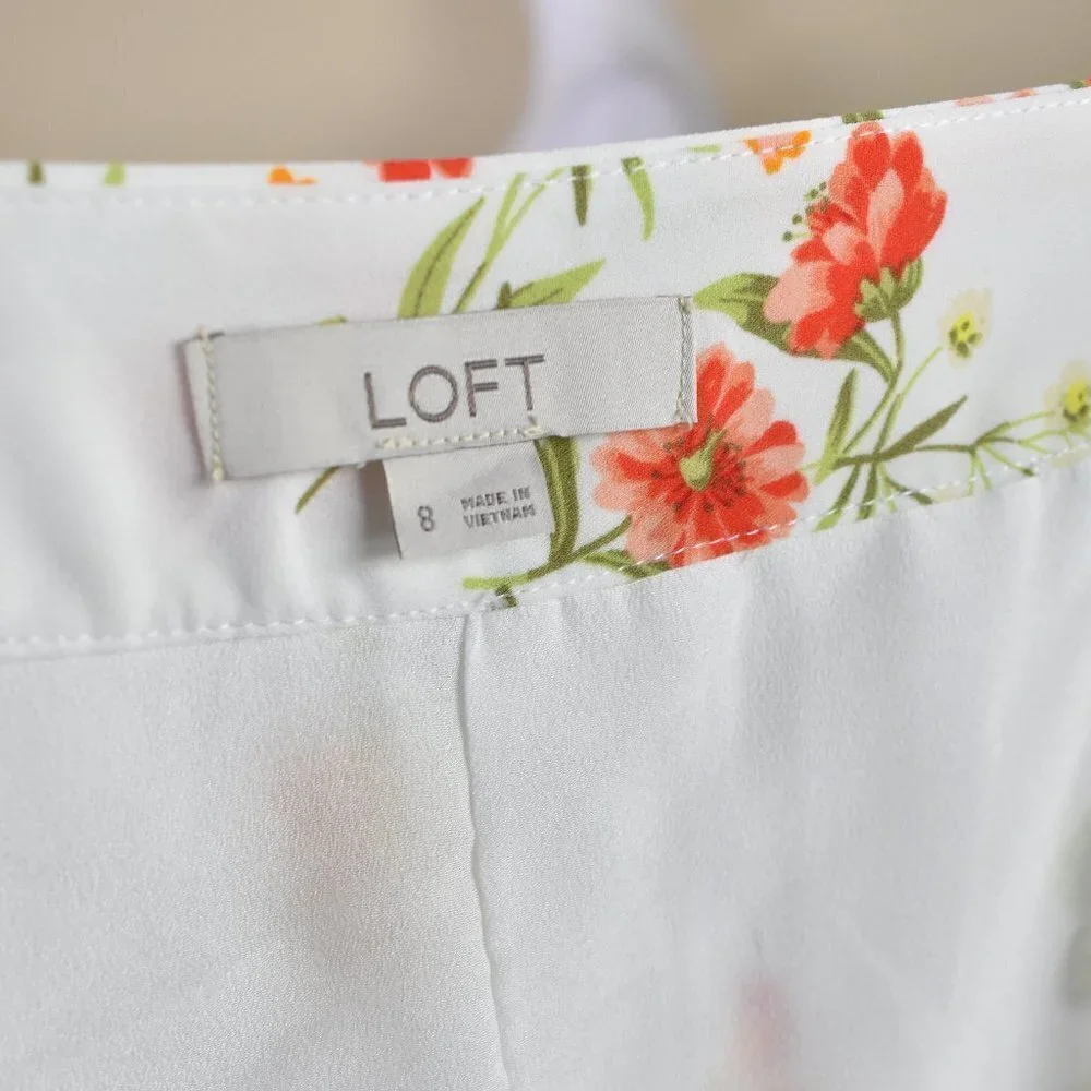 LOFT Pleated Floral Midi Skirt 8 - Picture 7 of 7